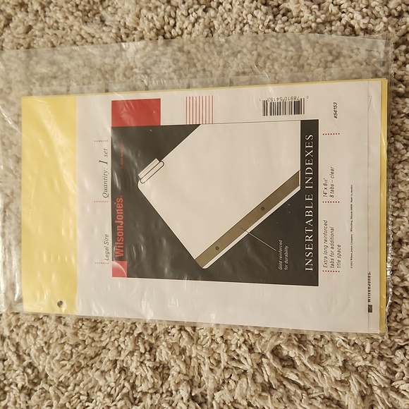 Wilson Jones Legal Size Insertable Indexes 1 set 8 tabs - Picture 1 of 3